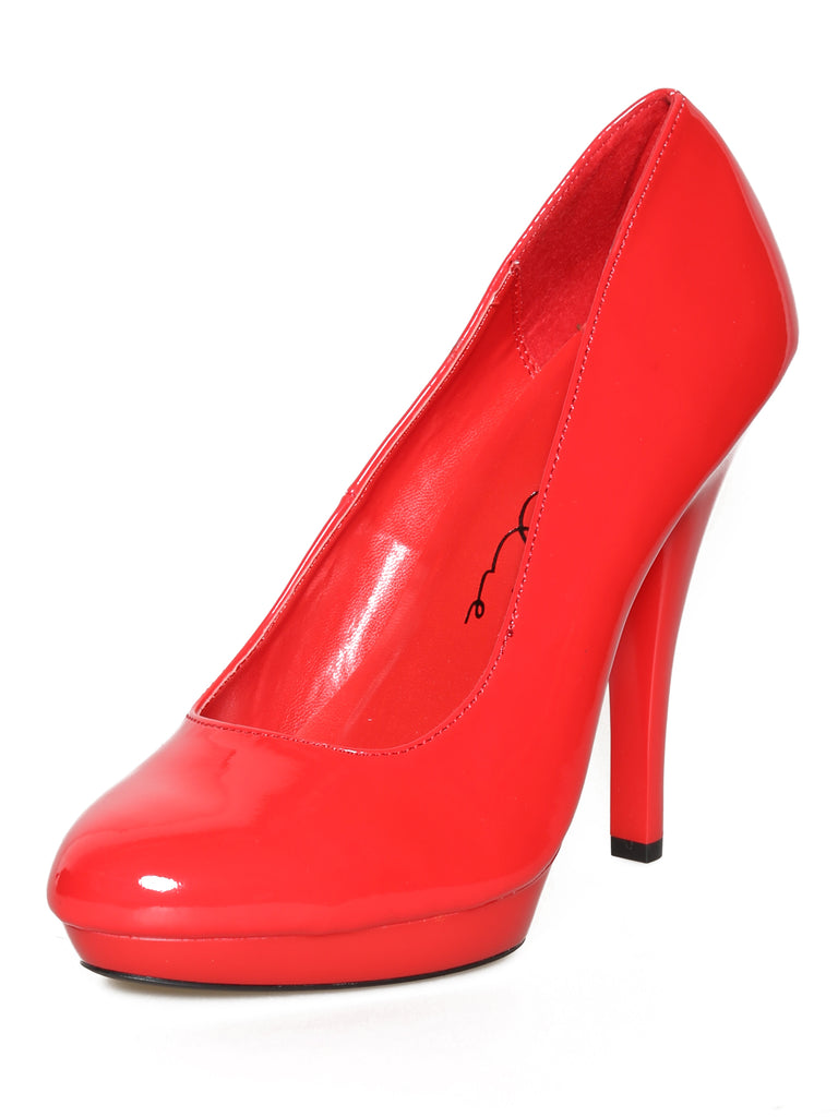 Skin Two UK Red Platform Court Shoe Shoes