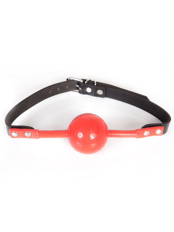 Skin Two UK Red Silicone Ball Gag with Leather Strap Gag