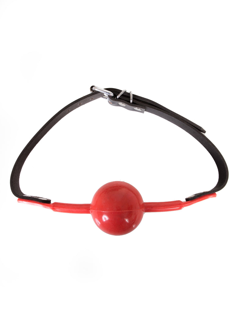 Skin Two UK Red Silicone Ball Gag with Leather Strap Gag