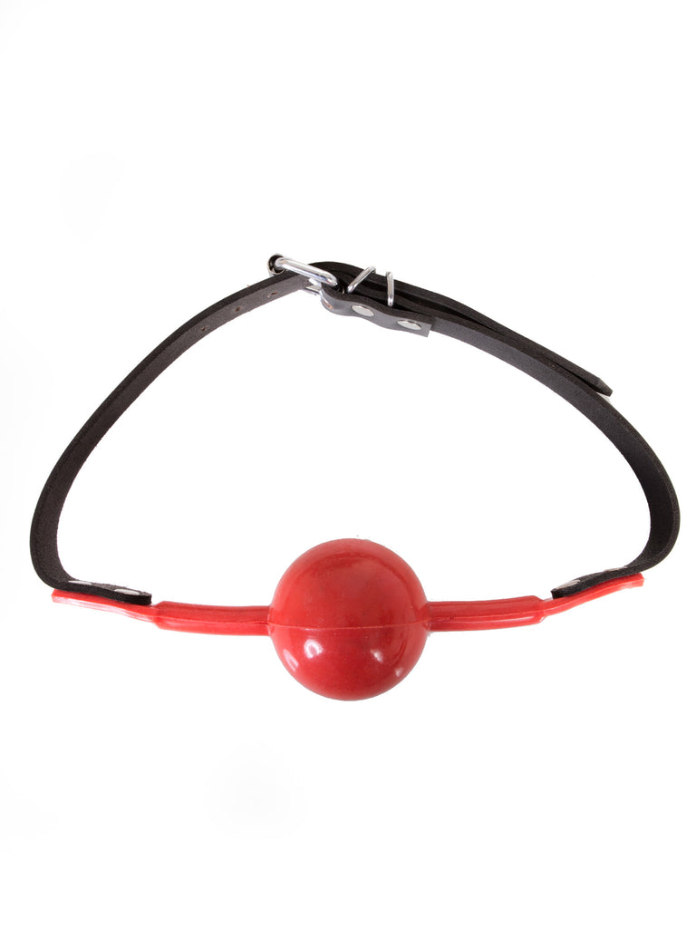 Skin Two UK Red Silicone Ball Gag with Leather StrapCL315 Clearance