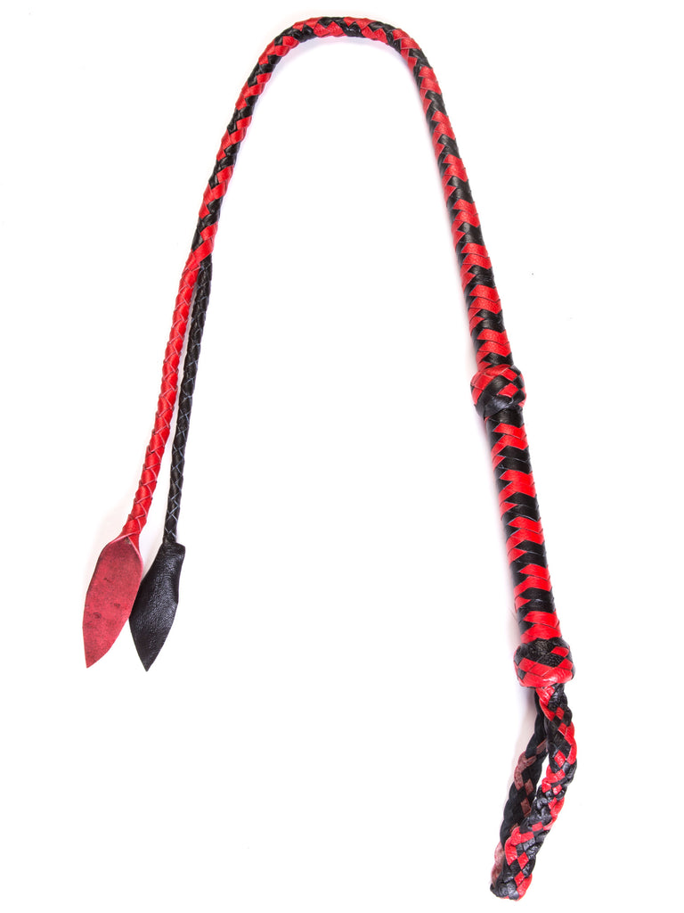 Skin Two UK Red & Black Leather Braided Hunter Whip Whip