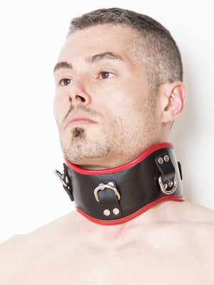 Rouge Garments Leather Posture Collar in Black and Red – Skin Two UK