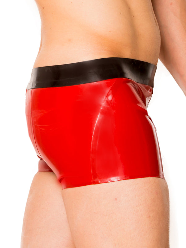 Skin Two UK Red & Black Ultimate 2 Way Zip Latex Shorts Shorts