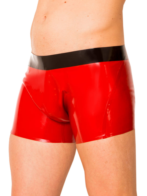 Skin Two UK Red & Black Ultimate Latex Shorts Shorts