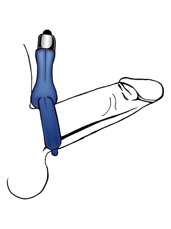 Skin Two UK Rocks Off 4 Us Cock Ring Vibrator in Blue Male Sex Toy