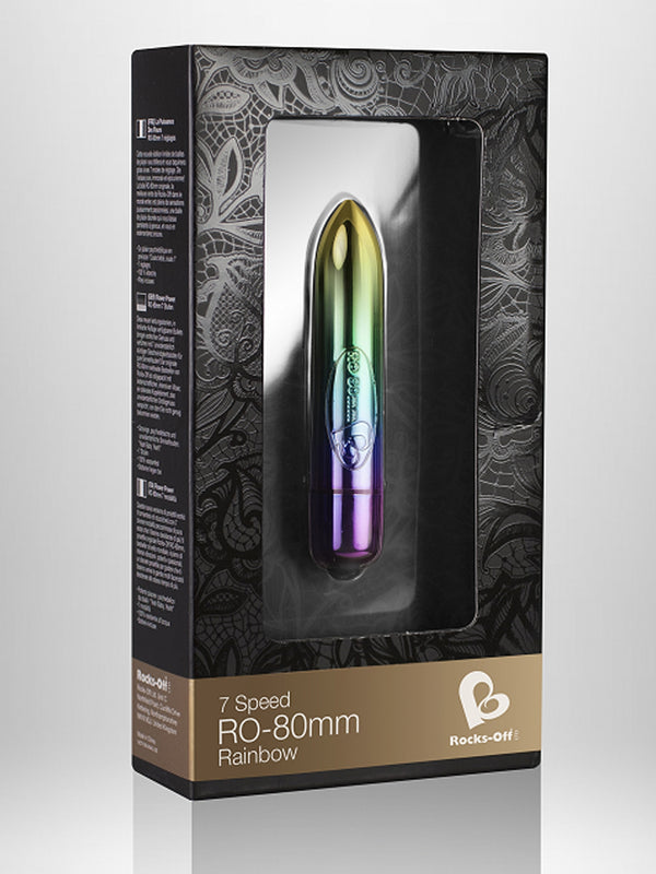 Skin Two UK Rocks Off Rainbow Coloured 7 Speed RO-80mm Vibrator