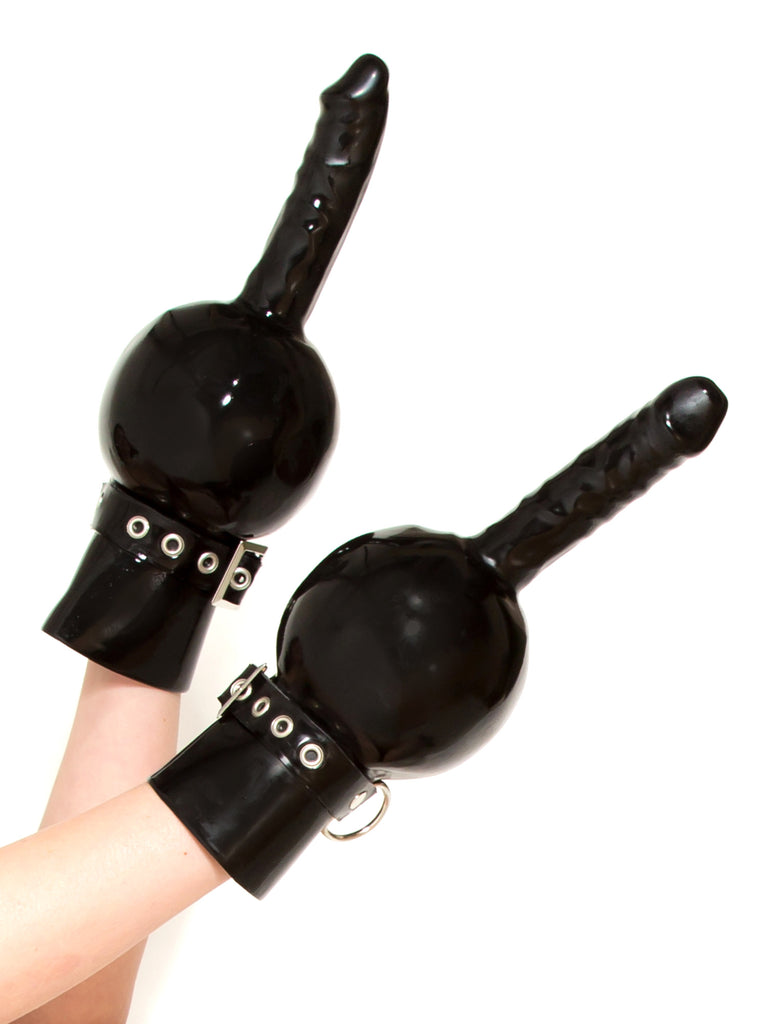Skin Two UK Rubber Ball Glove With Dildo - One Size Gloves