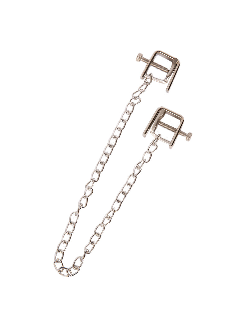 Skin Two UK Screw Thread Nipple Clamps With Chain Nipple Clamp