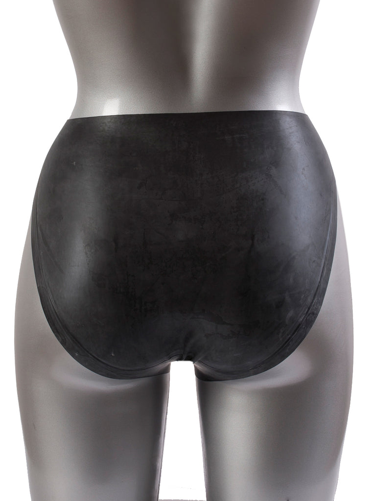 Skin Two UK Seamless Rubber Open Crotch Briefs Black Knickers