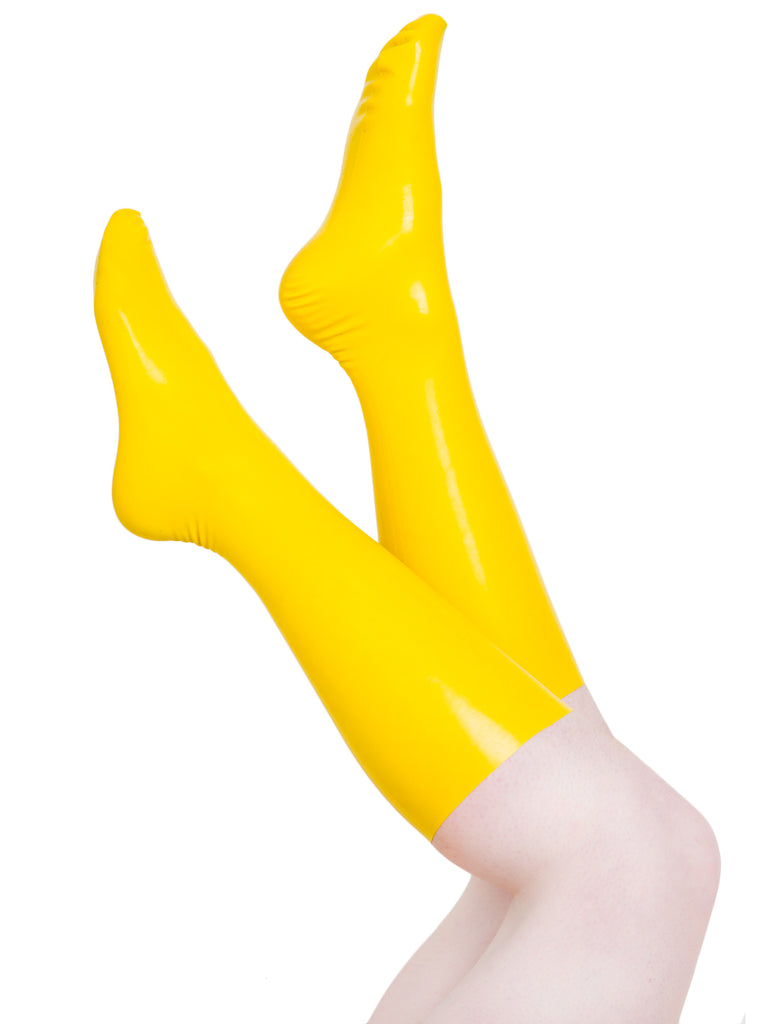 Skin Two UK Seamless Rubber Socks in Yellow Stockings