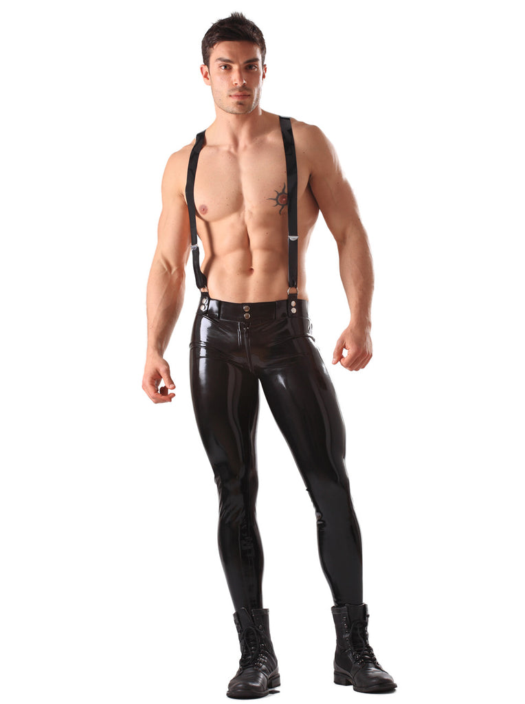 Skin Two UK Skinny Latex Jeans With Braces Trousers