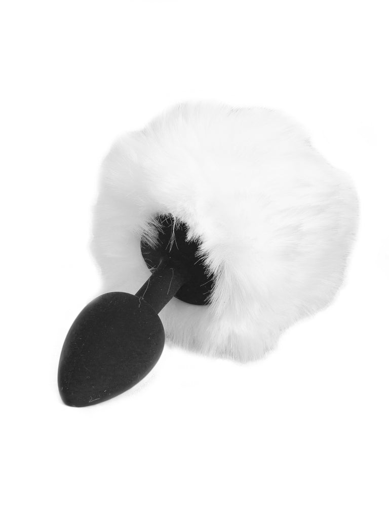 Small Black Butt Plug with White Tail | Bunny Plugging Fun Skin Two UK Small Black Butt Plug with White Tail | Bunny Plugging Fun Skin Two UK