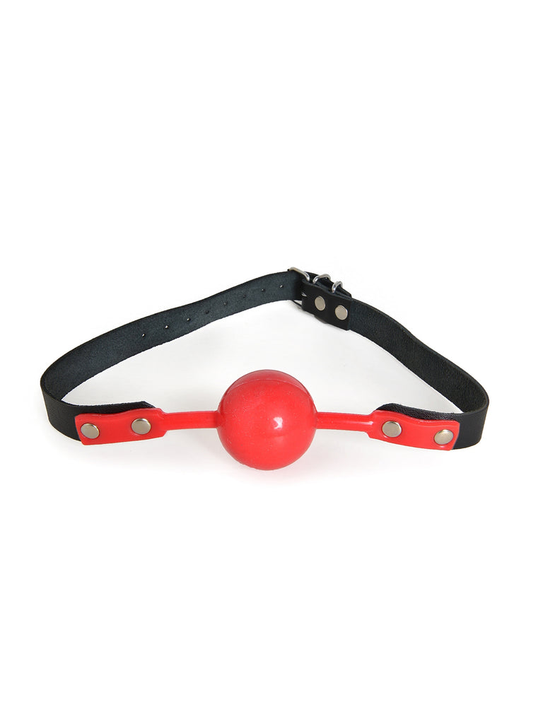 Small Red Silicone Ball Gag with Leather Strap – Skin Two UK