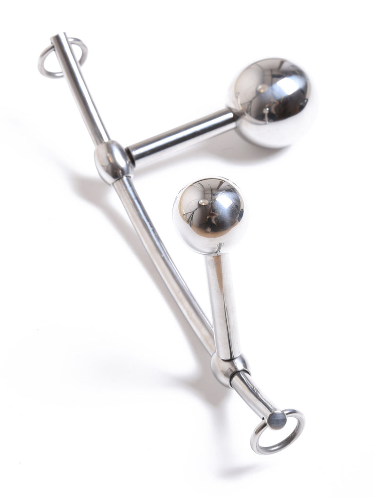 qual o melhor plug anal Anal Butt Plug Stainless Steel Double Ball Anal Hook – WeLovePlugs main image 1