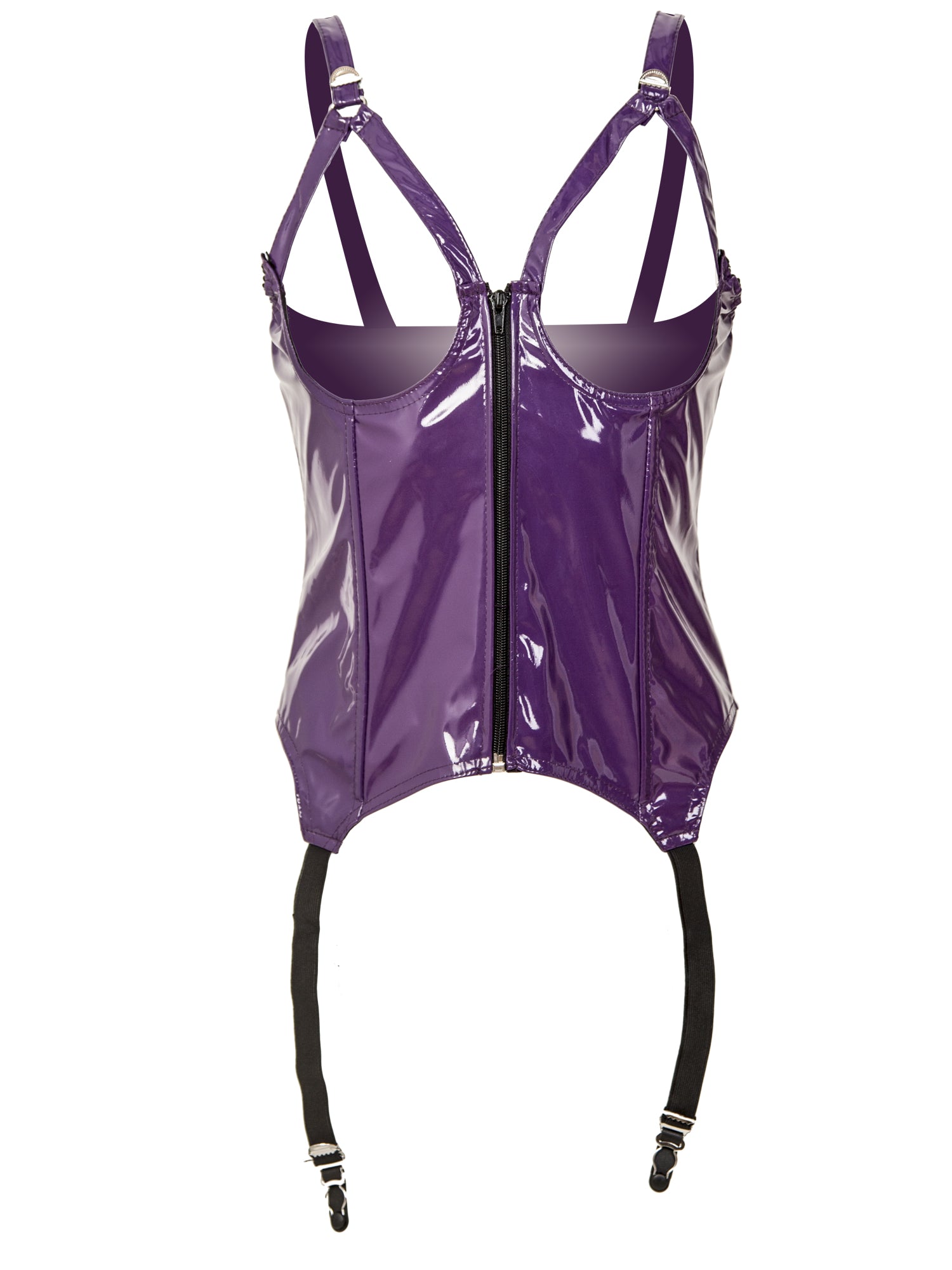 Sultry Open Cupped PVC Basque in Purple – Skin Two UK