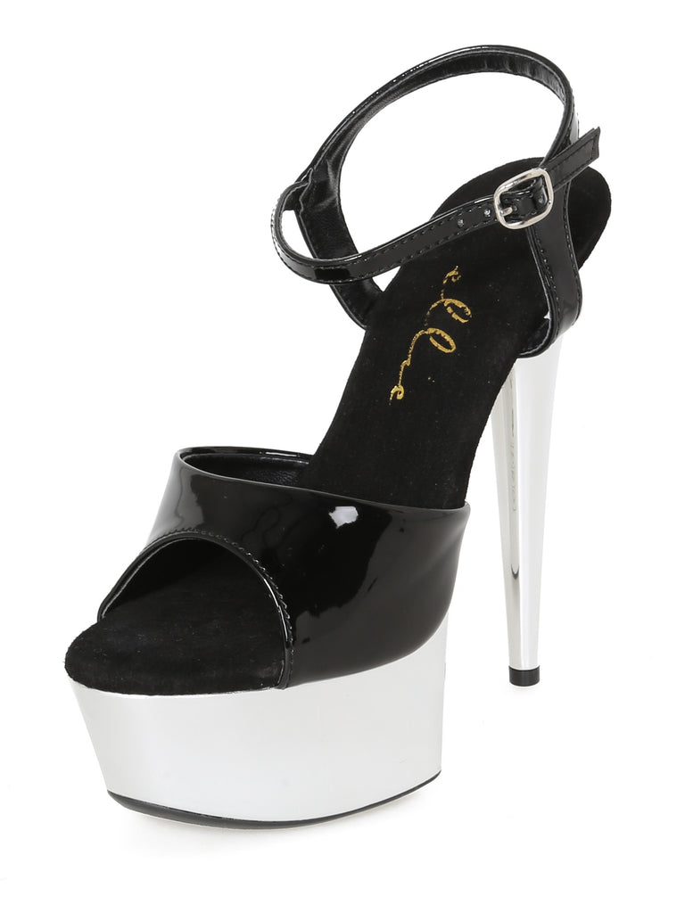 Skin Two UK Tate Chrome Peeptoe Sandals Shoes