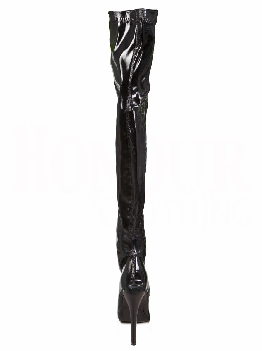 Five Inch Thigh High Pvc Heels – Skin Two UK