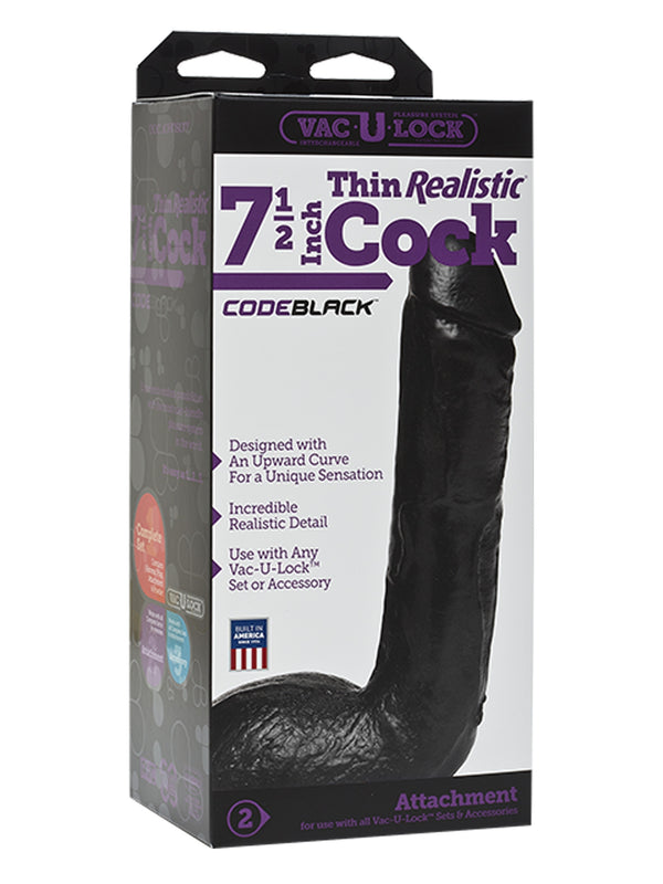 Skin Two UK Vac-U-Lock Thin Realistic Cock Dildo