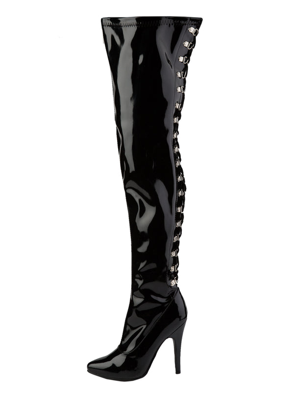 Skin Two UK Size 6 Worship Thigh Boots BlackCL357 Size 6 Clearance