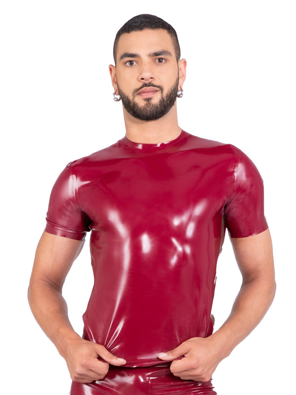 Skin Two UK Plum and Gold Latex Fitted T-shirt Top