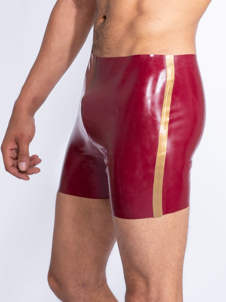 Skin Two UK Plum and Gold Latex Cycling Shorts Shorts