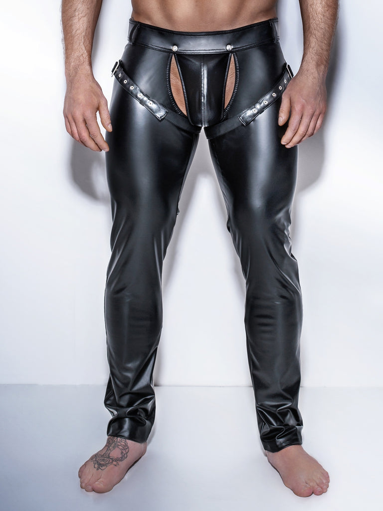Skin Two UK Powerwetlook Easy-Access Trousers with Harness Trousers