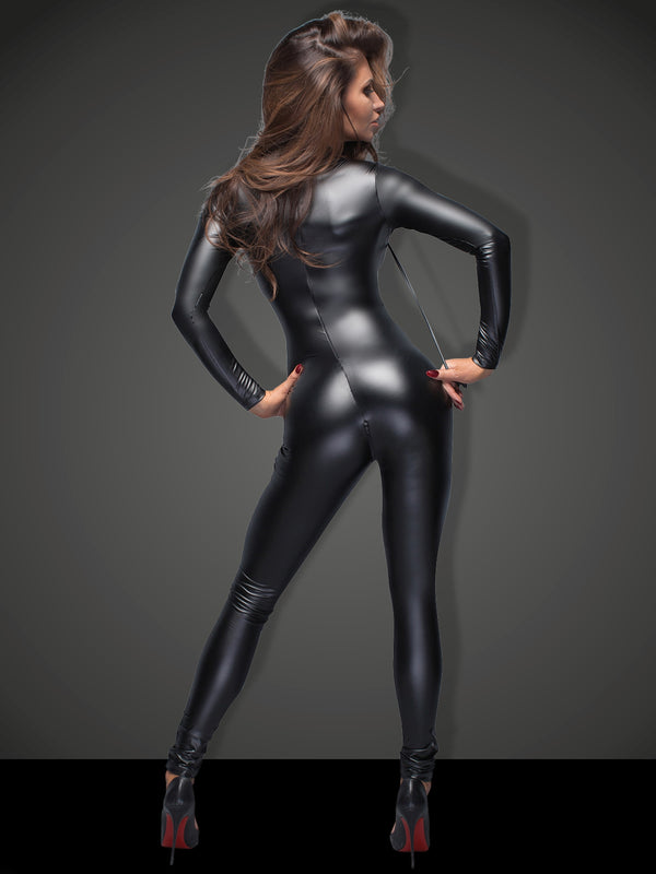 Skin Two UK Powerwetlook Overall With Leash And Two-Way Zipper Catsuit
