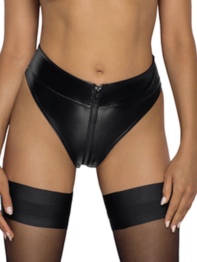 Skin Two UK Powerwetlook Waisted Panties With 2 Way Zipper Knickers