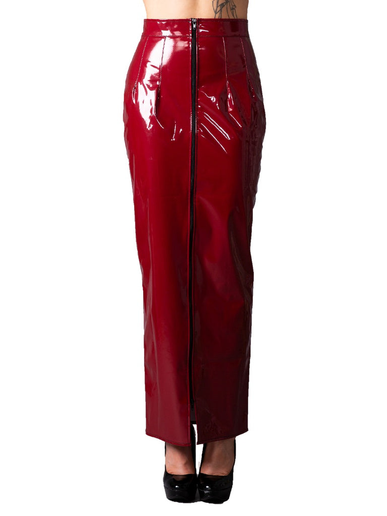 Skin Two UK Cherry PVC Hobble Skirt Skirt