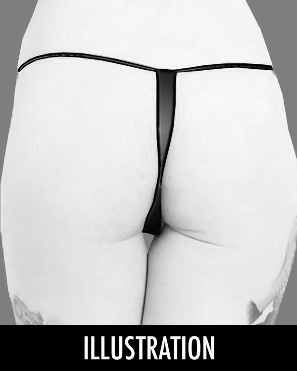 Skin Two UK Purple Latex Rubber G-String - One Size Knickers