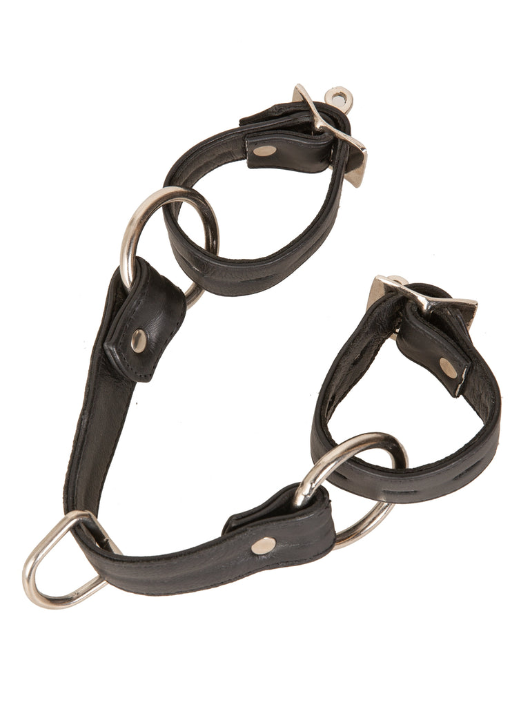 Skin Two UK Black Lockable Leather Bondage Wrist Cuffs Cuffs