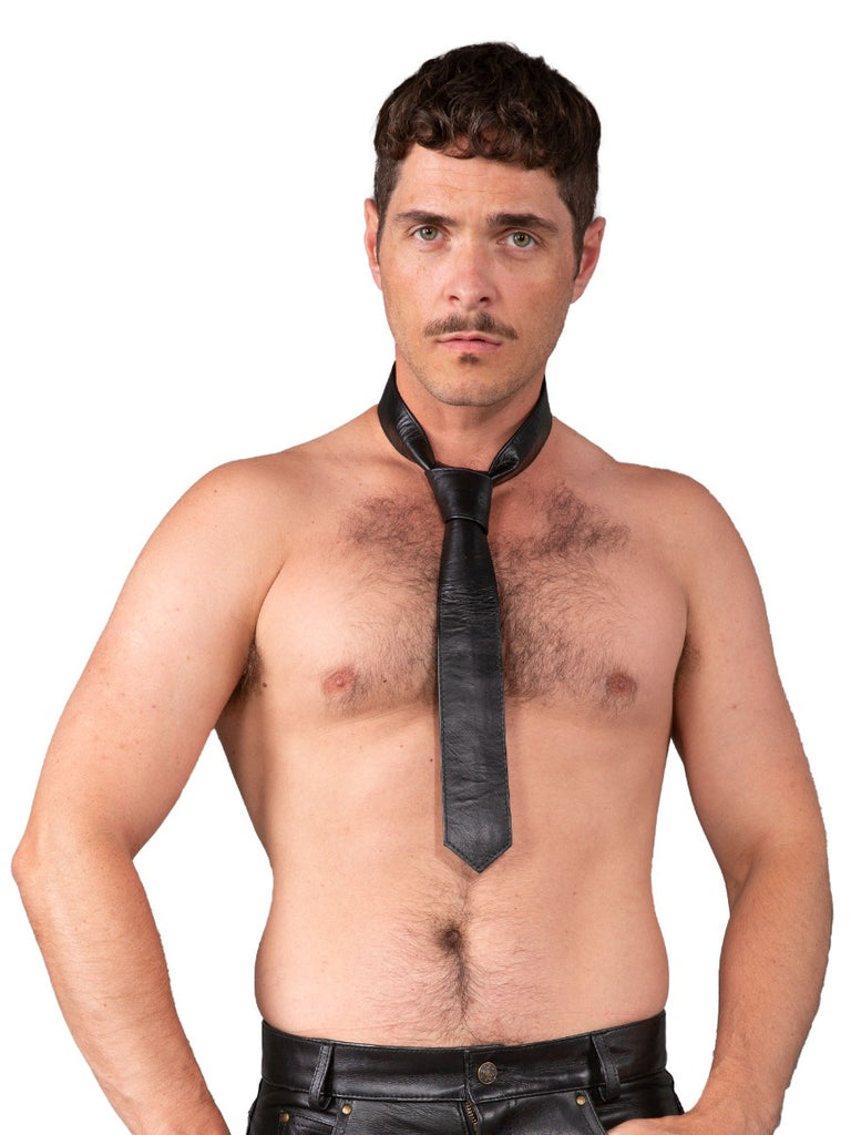 Skin Two UK Classic Leather Tie Black - One Size Top
