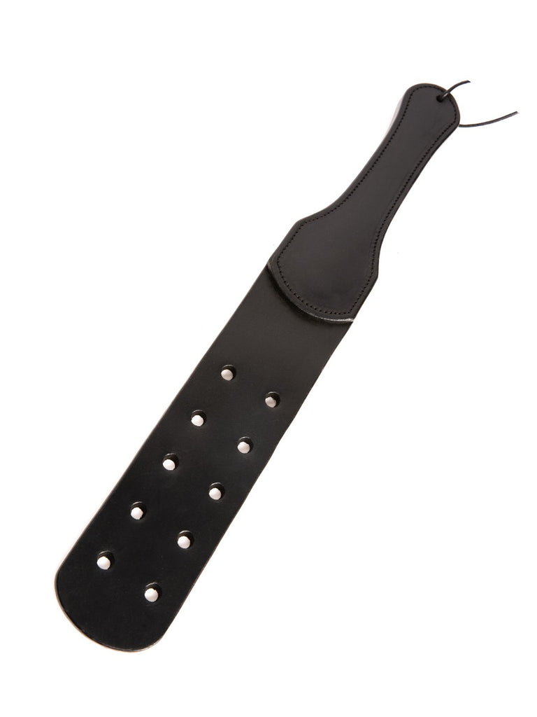 Skin Two UK Black XL Leather Paddle with Holes Crop