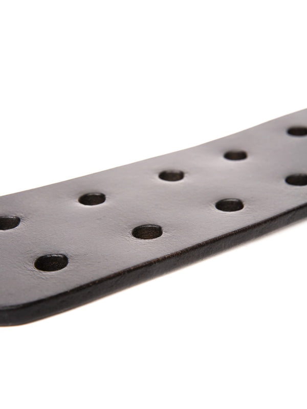 Skin Two UK Black XL Leather Paddle with Holes Crop