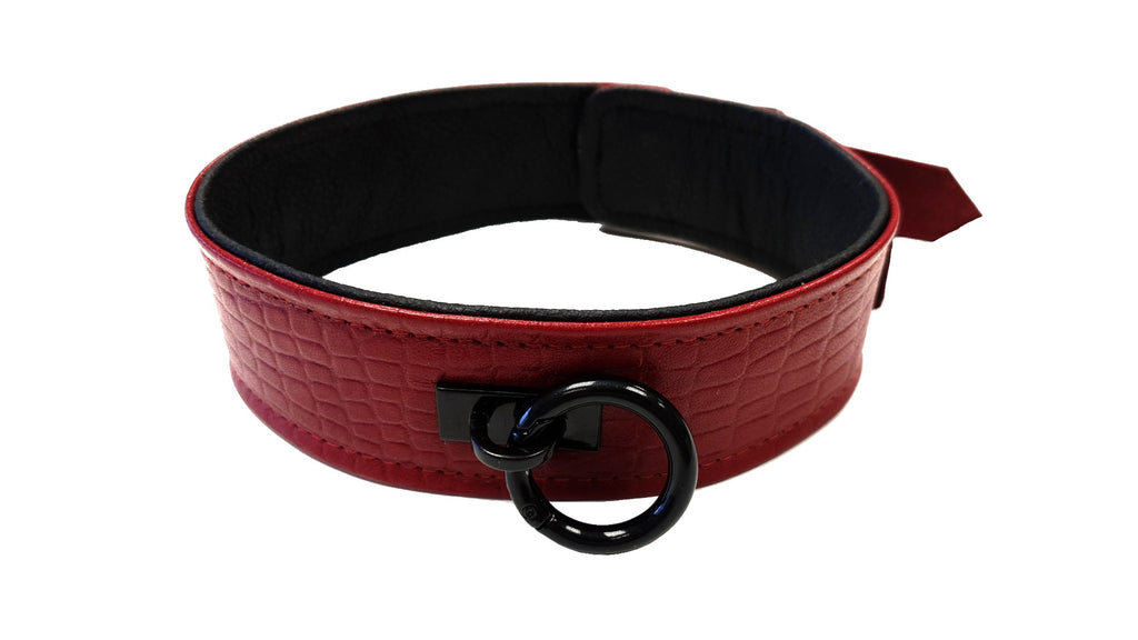 Skin Two UK Burgundy Anaconda Print Collar Collar