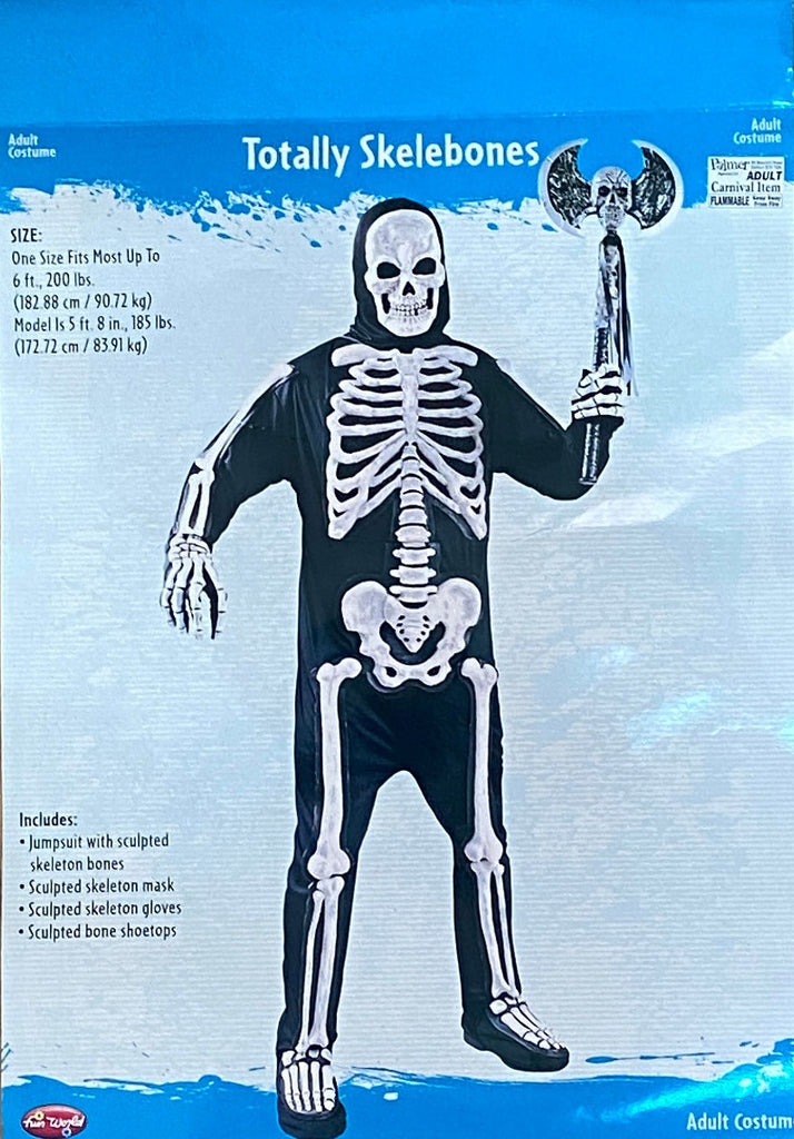 Skin Two UK Size One Size Totally Skelebones Costume One Size Clearance