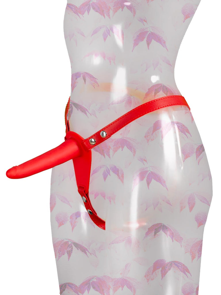 Skin Two UK Silicone Strap-On - Adjustable - Red - One Size Strap Ons