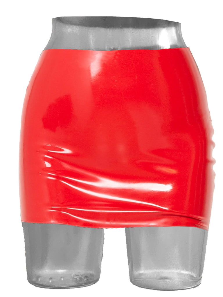 Skin Two UK Latex Mini Skirt Red - Size Medium Clearance
