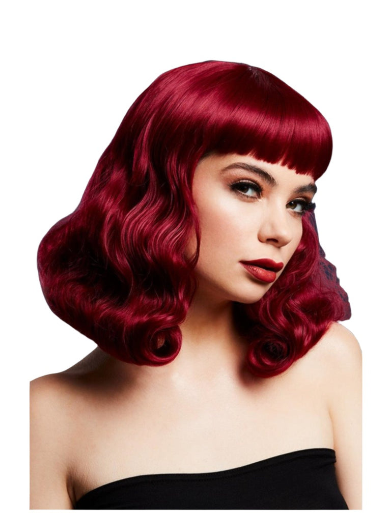 Skin Two UK Bettie Wig with Short Fringe, Plum Wig
