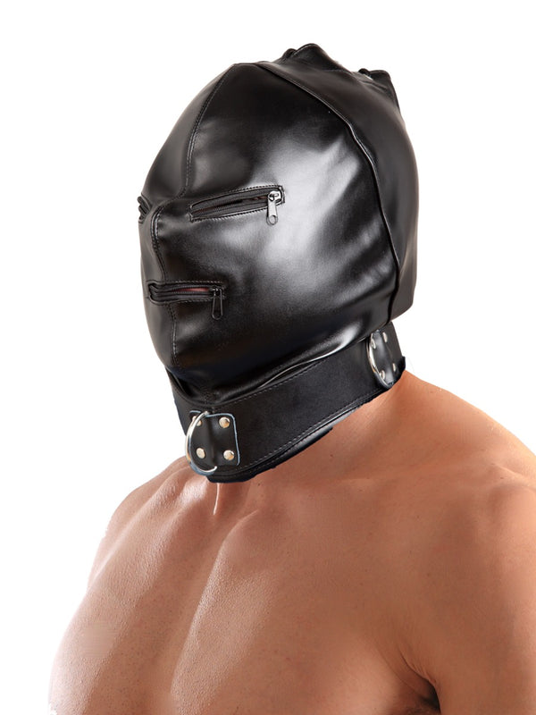 Skin Two UK Leatherette Hood & Blindfold Set - Clearance Clearance