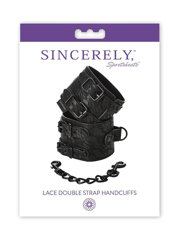 Skin Two UK Sincerely Lace Double Strap Handcuffs Cuffs