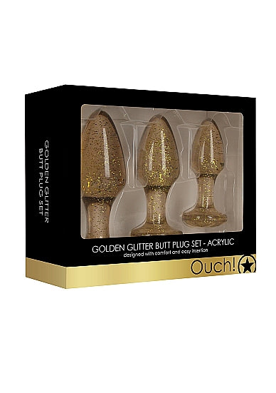 Acrylic Goldchip Butt Plug Set - Gold  Skin Two UK