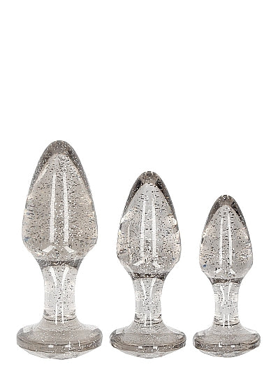 Skin Two UK Acrylic Silverchip Butt Plug Set - Silver Anal Toy