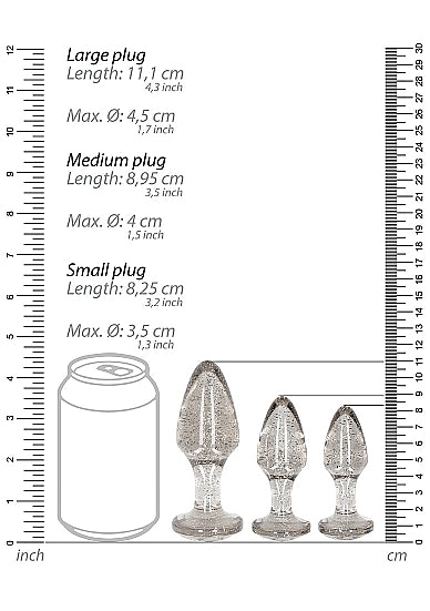 Acrylic Silverchip Butt Plug Set - Silver Skin Two UK Acrylic Silverchip Butt Plug Set - Silver Skin Two UK