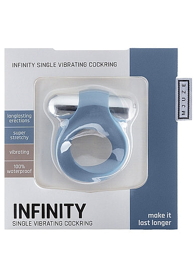 Skin Two UK Infinity - Single Vibrating Cockring - Blue Cock & Ball