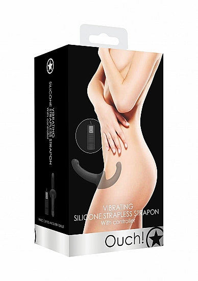Skin Two UK Vibrating Silicone Strapless Strap On - Black Strap Ons