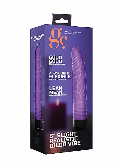 Skin Two UK 8 Inch Slight Realistic Dildo Vibe - Purple Vibrator
