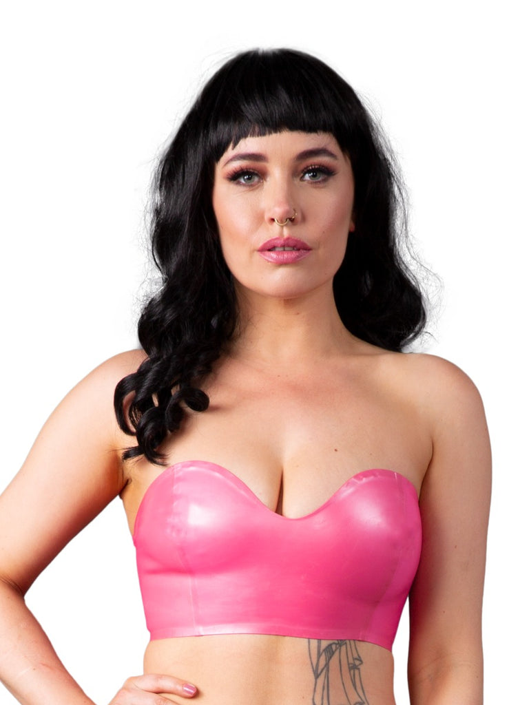 Skin Two UK Latex Bandeau Bra in Fuchsia Bra
